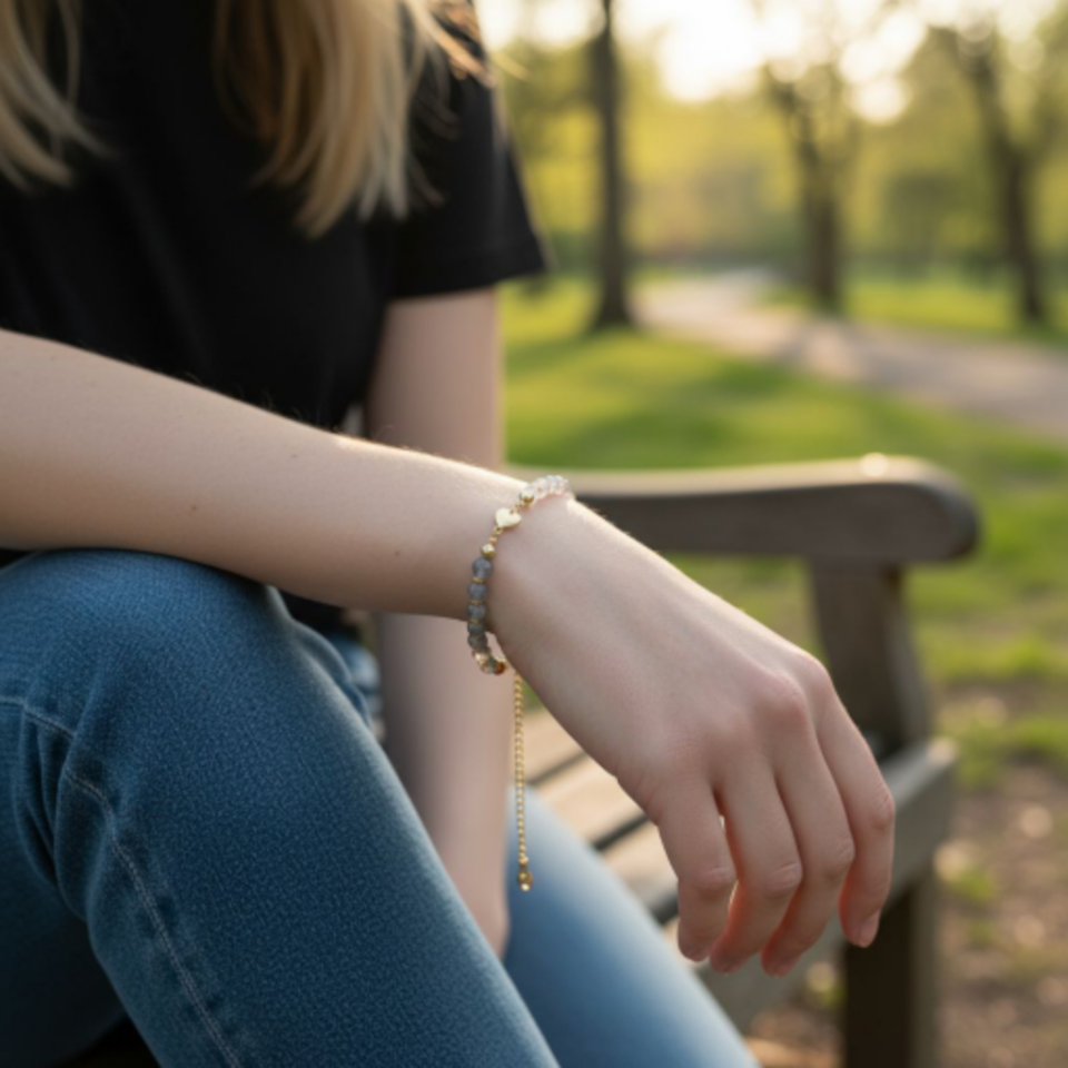 Bracelet Harmonie - Labradorite, Pierre de lune